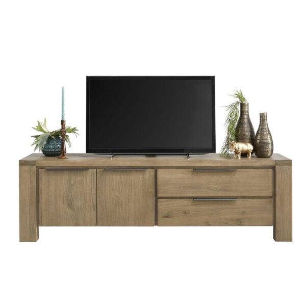 Pronto Wonen Tv-meubel Valvola (190 cm) acaciahout smoked brown Bruin|Naturel Tv-meubel|Tv-dressoir