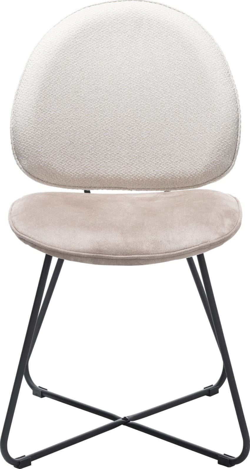 Henders & Hazel Luna eetkamerstoel - tube frame (ROB) - combi Ponti / Calabria - creme Beige|Wit Eetkamerstoel