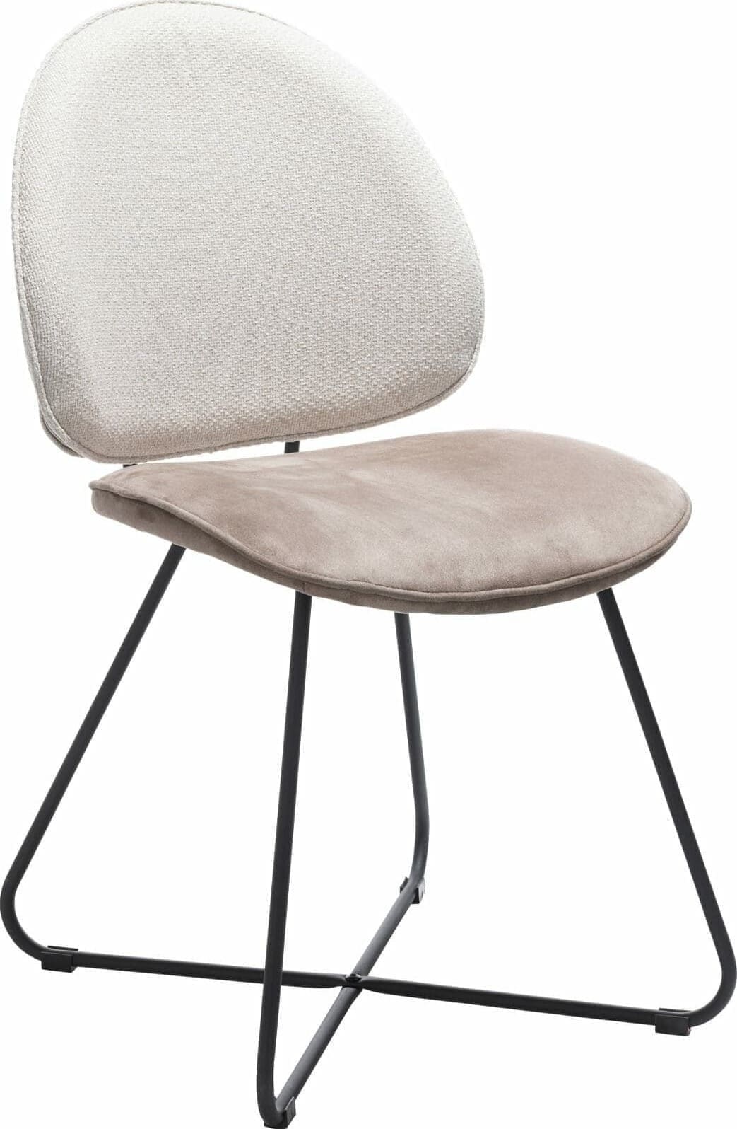 Henders & Hazel Luna eetkamerstoel - tube frame (ROB) - combi Ponti / Calabria - creme Beige|Wit Eetkamerstoel