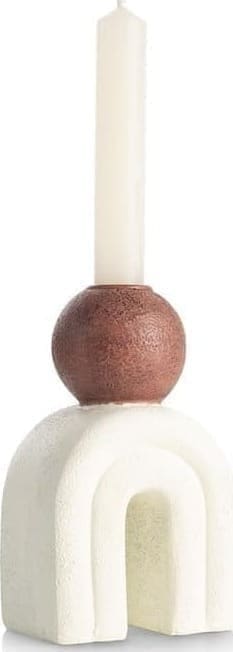 COCO maison Lot kandelaar H15,5cm - creme Beige|Wit Woonaccessoire