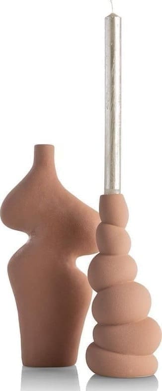 COCO maison Maria kandelaar H23,5cm Bruin|Rood Woonaccessoire