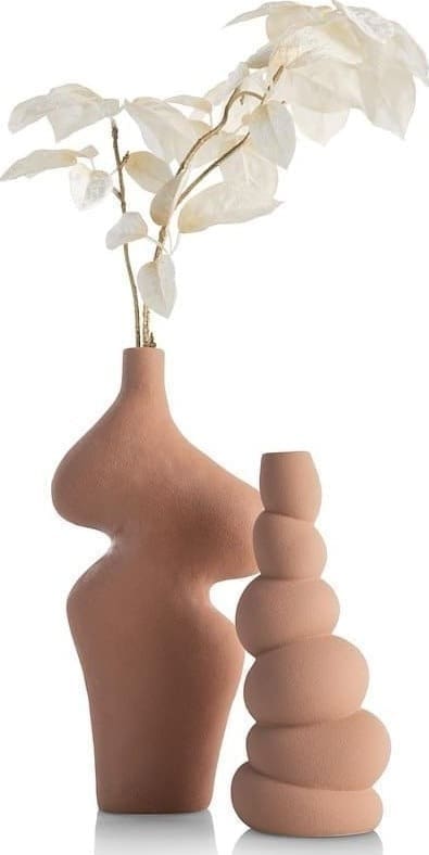 COCO maison Maria vaas H30,5cm Bruin|Rood Woonaccessoire