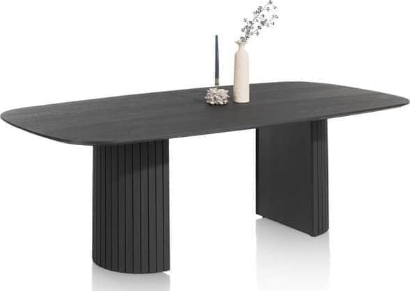 Henders & Hazel Pavie eetkamertafel - ovaal - 240 x 120 cm. (houten poot) - castle black Eettafel