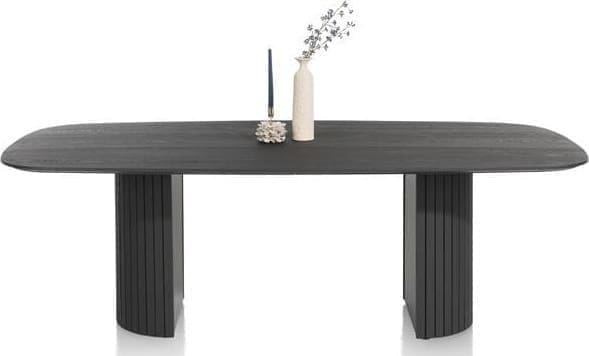 Henders & Hazel Pavie eetkamertafel - ovaal - 240 x 120 cm. (houten poot) - castle black Eettafel