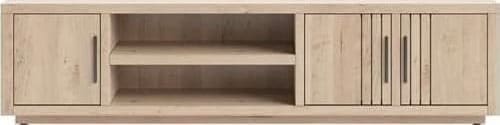 Henders & Hazel Pavie lowboard 200 cm. - 3-deuren + 2-niches (+ LED) - natural Naturel Kast