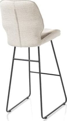Henders & Hazel Ravi barstoel zwart frame (ROB) - hoog - draaibaar - combi Secilia & Toba - beige Beige Eetkamerstoel
