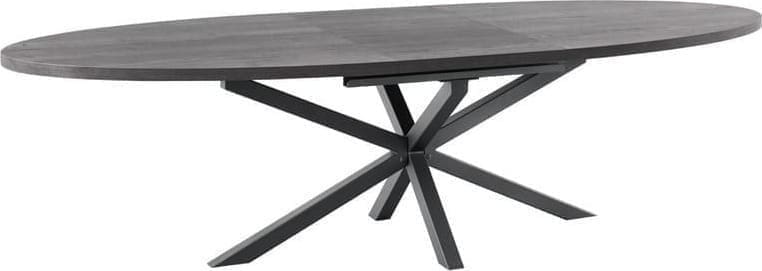 INHOUSE Eettafel Formia 60cm uitschuifbaar 200x102cm Zwart Eettafel