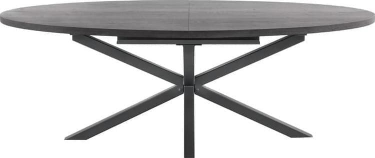INHOUSE Eettafel Formia 60cm uitschuifbaar 200x102cm Zwart Eettafel