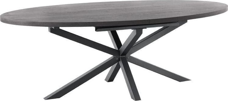 INHOUSE Eettafel Formia 60cm uitschuifbaar 200x102cm Zwart Eettafel