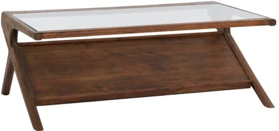 Salontafel Yuki - Acacia Hout+glas Light & Living Salontafel 6785784