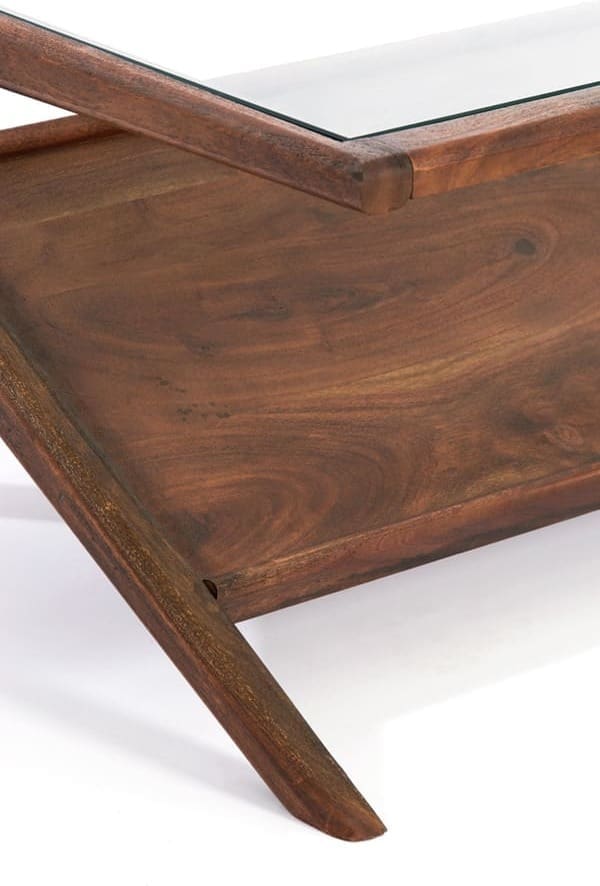 Salontafel Yuki - Acacia Hout+glas Light & Living Salontafel 6785784