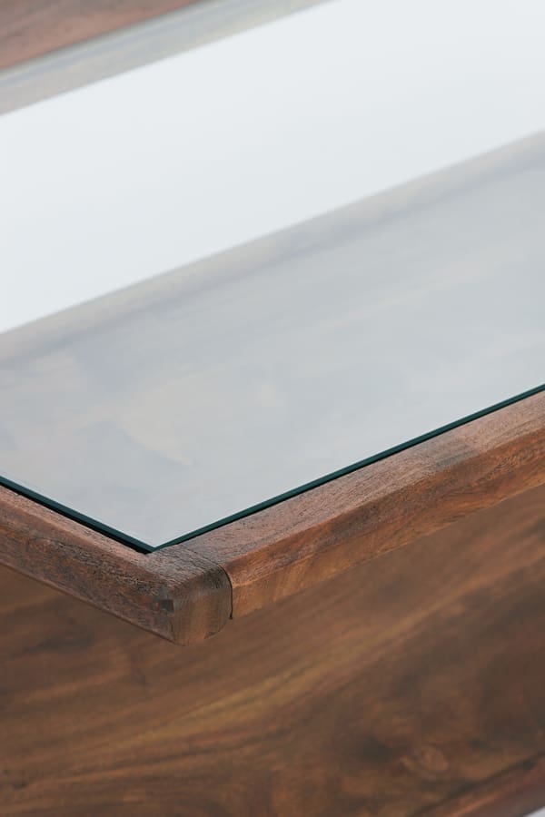 Salontafel Yuki - Acacia Hout+glas Light & Living Salontafel 6785784