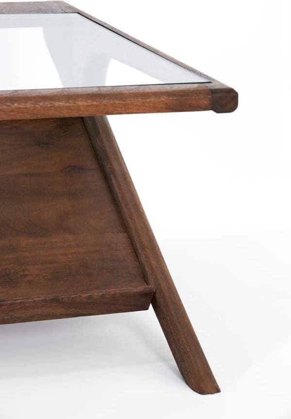 Salontafel Yuki - Acacia Hout+glas Light & Living Salontafel 6785784