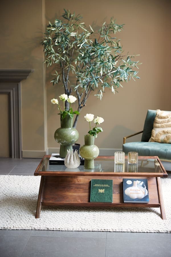 Salontafel Yuki - Acacia Hout+glas Light & Living Salontafel 6785784