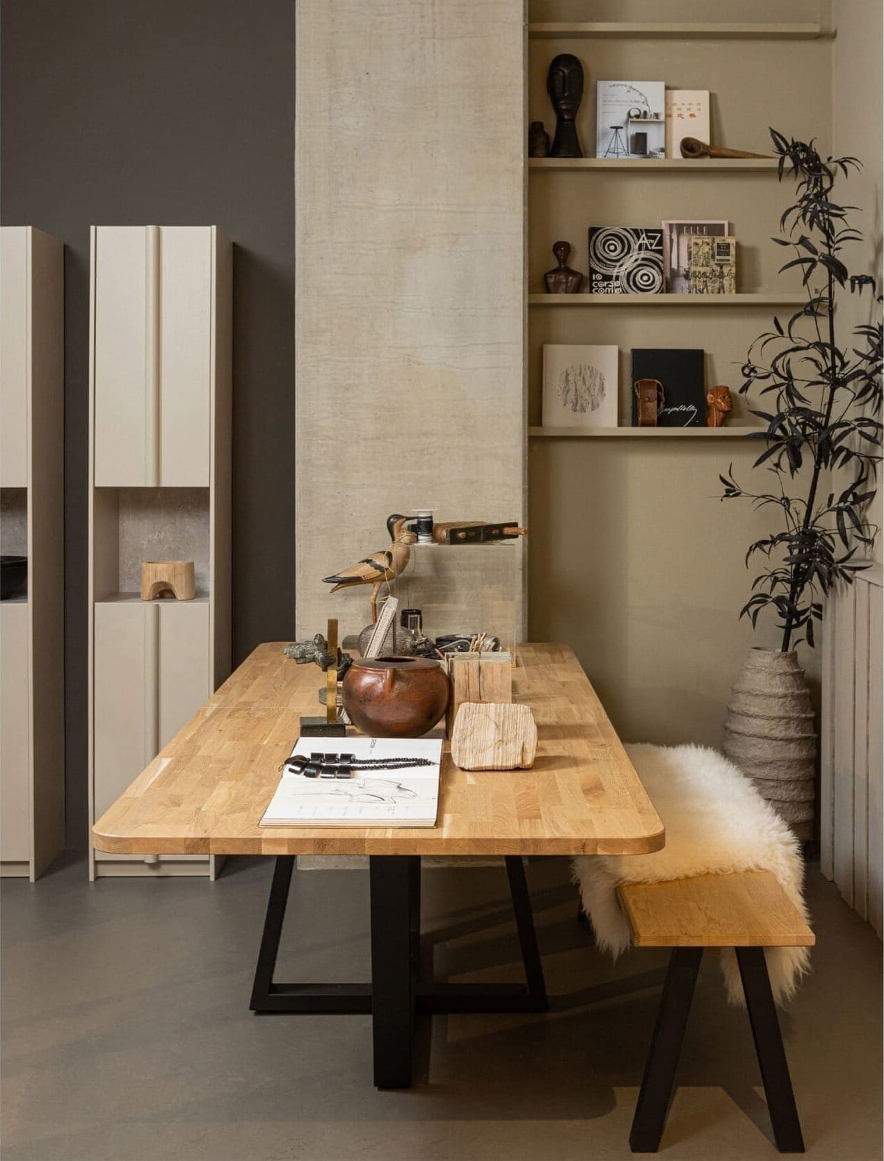 WOOOD Combi-Eettafel: xl tafelblad eiken 240x100 & drenthe poot Naturel Eettafel