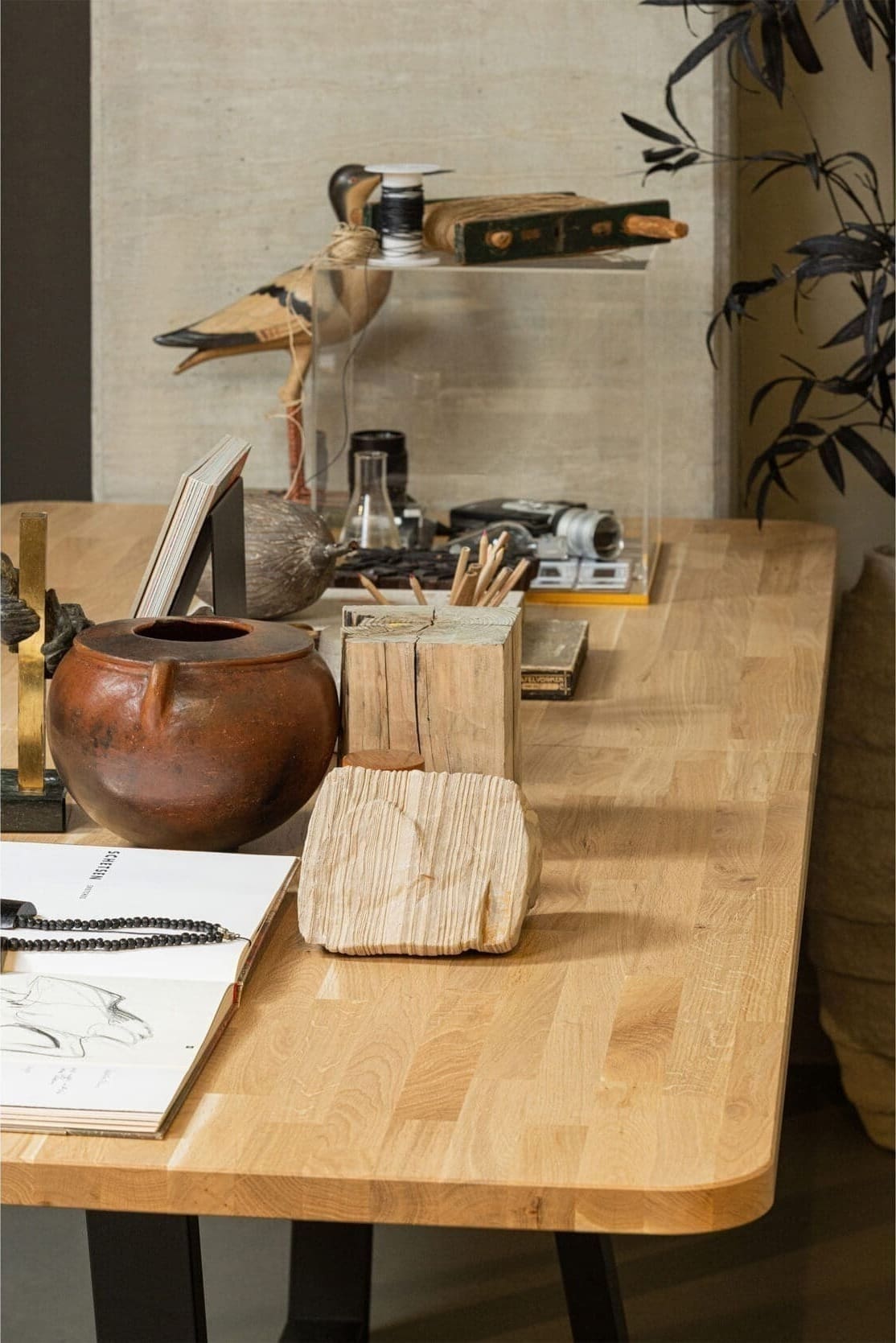 WOOOD Combi-Eettafel: xl tafelblad eiken 240x100 & drenthe poot Naturel Eettafel