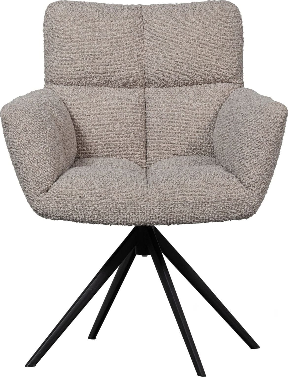 WOOOD Exclusive Vinny Draaistoel Met Armleuning Bouclé Zand Beige|Bruin