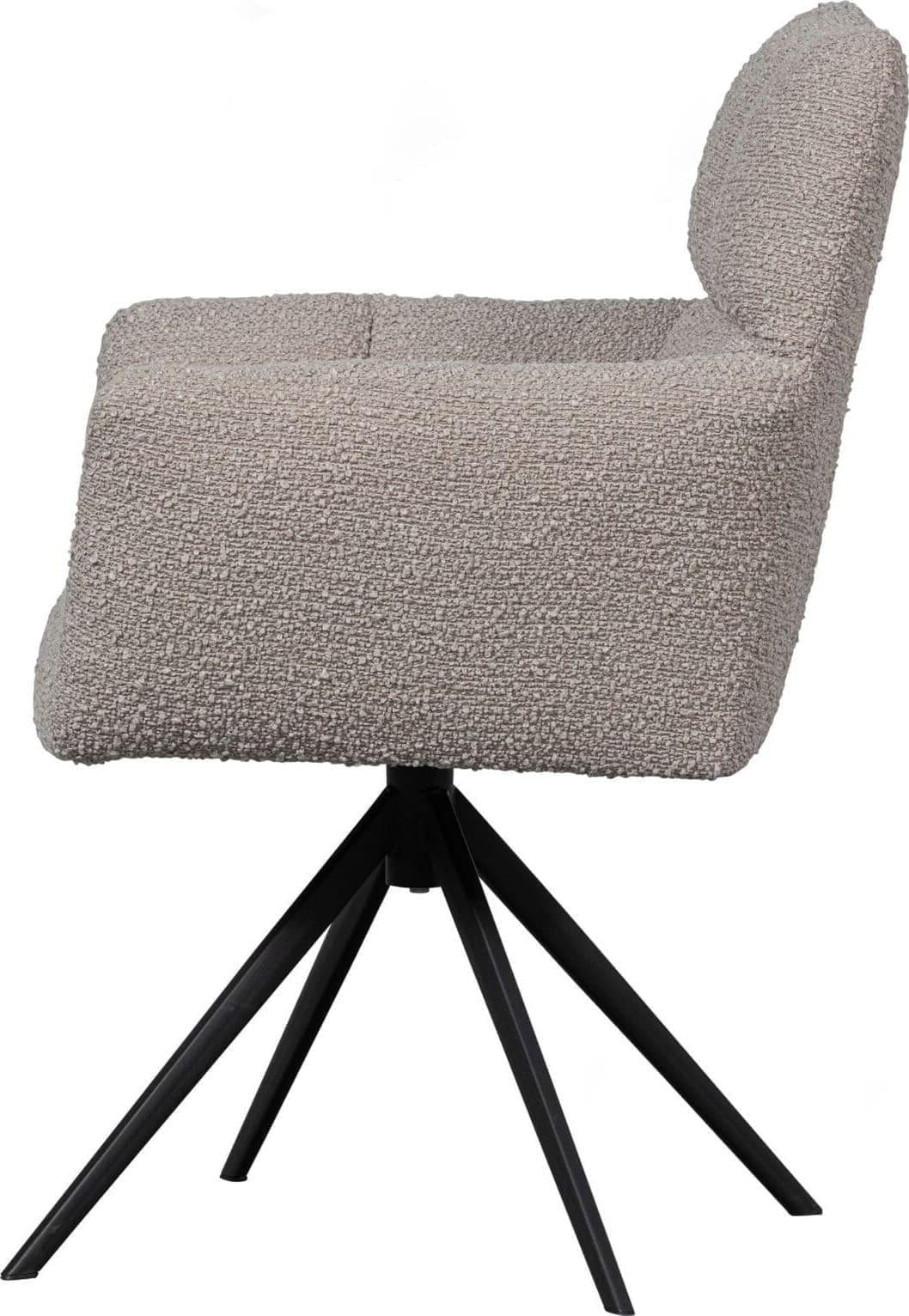 WOOOD Exclusive Vinny Draaistoel Met Armleuning Bouclé Zand Beige|Bruin