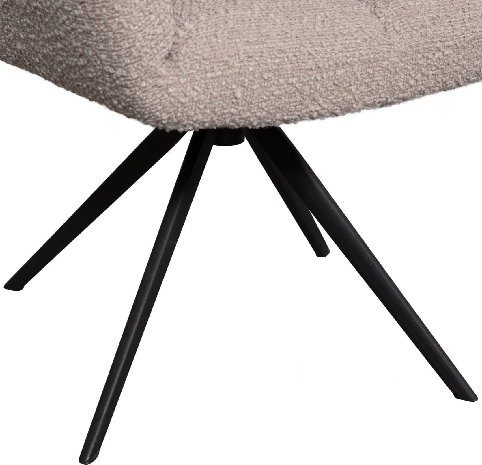 WOOOD Exclusive Vinny Draaistoel Met Armleuning Bouclé Zand Beige|Bruin
