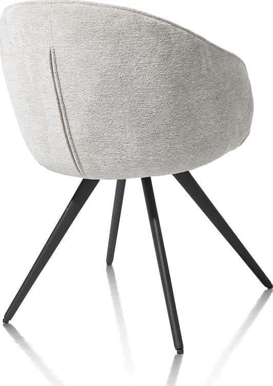 Xooon Owen armstoel 4-poots zwart (ROB) - draaibaar - stof Calabria - kiezel Grijs|Wit Armstoel