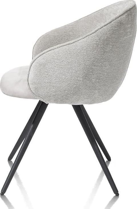 Xooon Owen armstoel 4-poots zwart (ROB) - draaibaar - stof Calabria - kiezel Grijs|Wit Armstoel