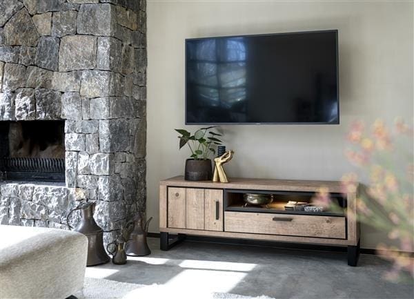Henders & Hazel Pavarotti lowboard 150 cm. - 1-deur + 1-lade + 1-niche (+ LED) Tv-meubel|Tv-dressoir