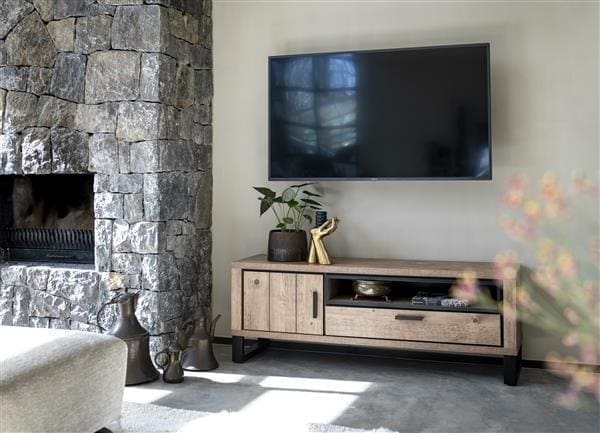 Henders & Hazel Pavarotti lowboard 150 cm. - 1-deur + 1-lade + 1-niche (+ LED) Tv-meubel|Tv-dressoir