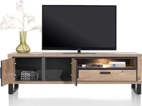 Henders & Hazel Pavarotti lowboard 180 cm. - 2-deuren + 1-lade + 1-niche (+ LED) Tv-meubel|Tv-dressoir