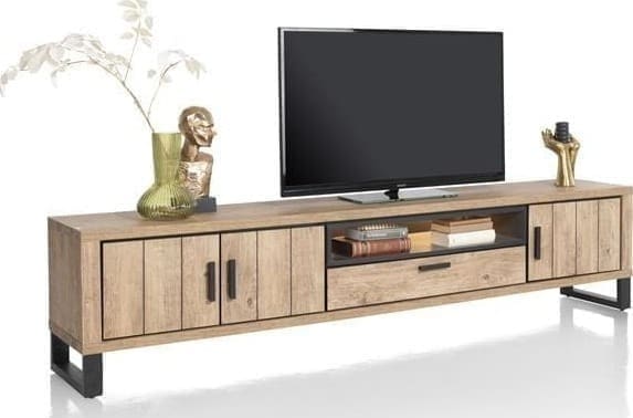 Henders & Hazel Pavarotti lowboard 240 cm. - 3-deuren + 1-lade + 1-niche (+ LED) Tv-meubel|Tv-dressoir