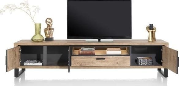 Henders & Hazel Pavarotti lowboard 240 cm. - 3-deuren + 1-lade + 1-niche (+ LED) Tv-meubel|Tv-dressoir