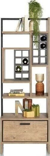 Henders & Hazel Pavarotti roomdivider 70 cm. - 1-lade t&t + 7-niches + 8-wijnvakken Tv-meubel|Tv-dressoir