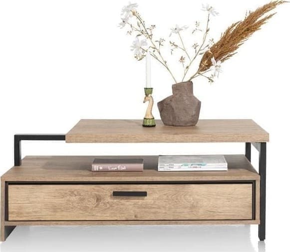 Henders & Hazel Pavarotti salontafel 60 x 110 cm. + 1-lade t&t + 1-niche Bijzettafel