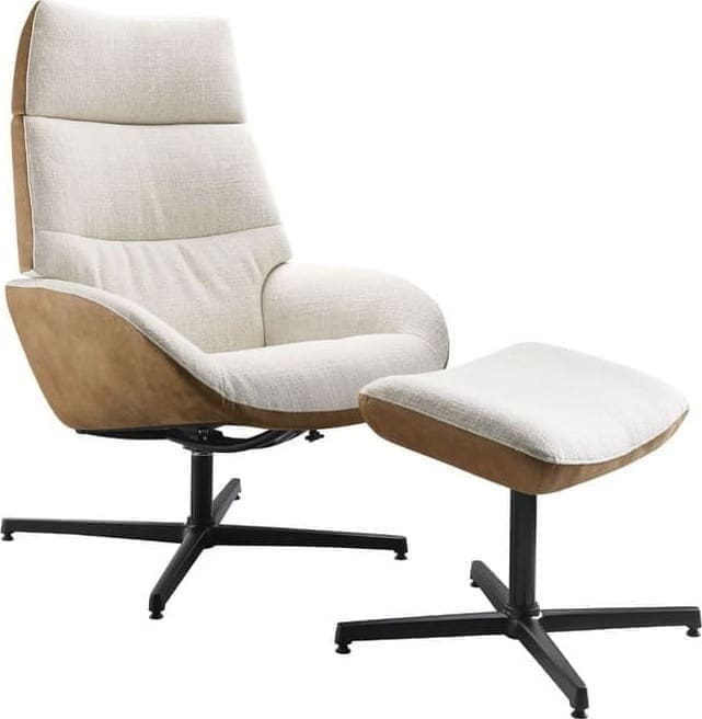 INHOUSE Hocker Erola beige bruin microleder Bruin Hocker