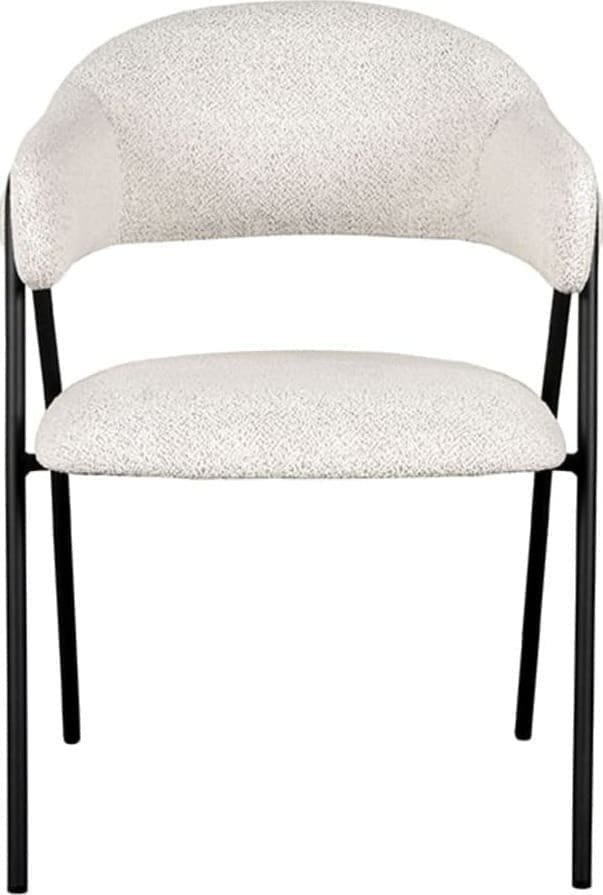 LABEL51 Eetkamerstoel Lowen - Ivory - Boucle Beige|wit Eetkamerstoel