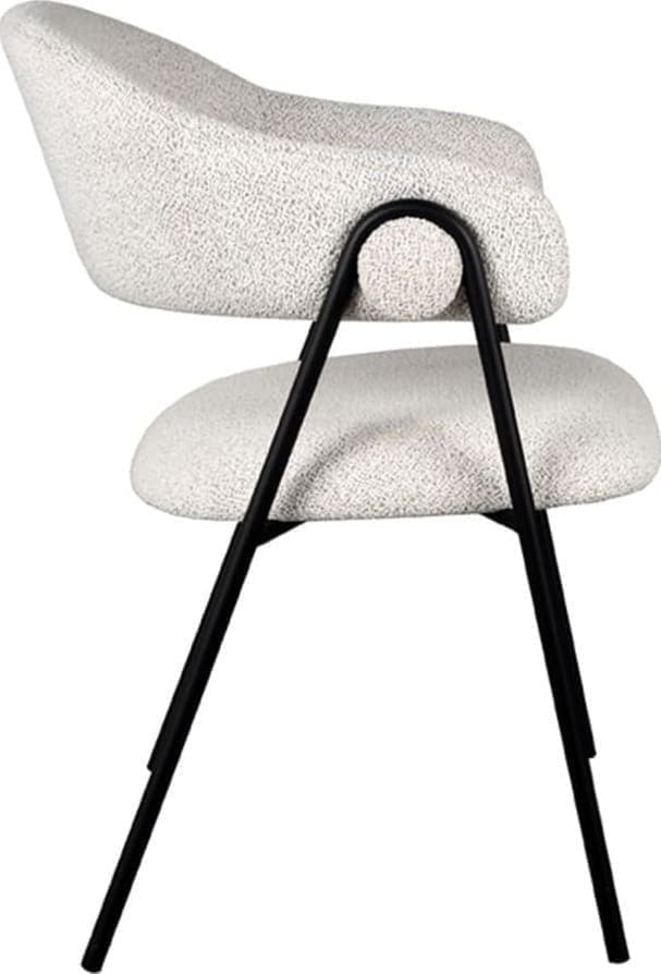 LABEL51 Eetkamerstoel Lowen - Ivory - Boucle Beige|wit Eetkamerstoel