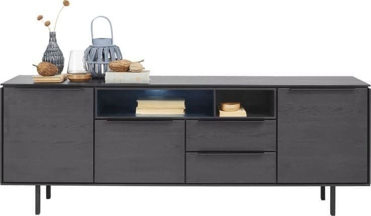 Pronto Wonen Dressoir Nero (180 cm) noir decor Zwart Dressoir