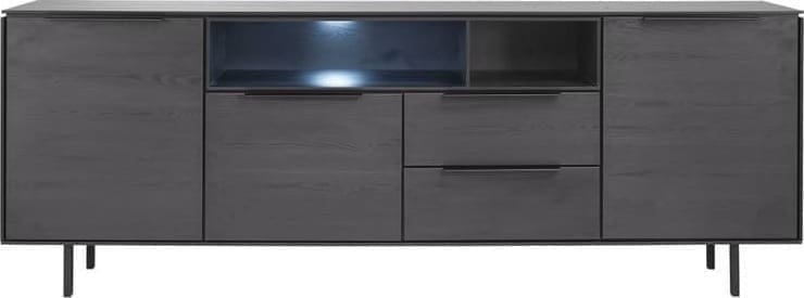 Pronto Wonen Dressoir Nero (220 cm) noir decor Zwart Dressoir