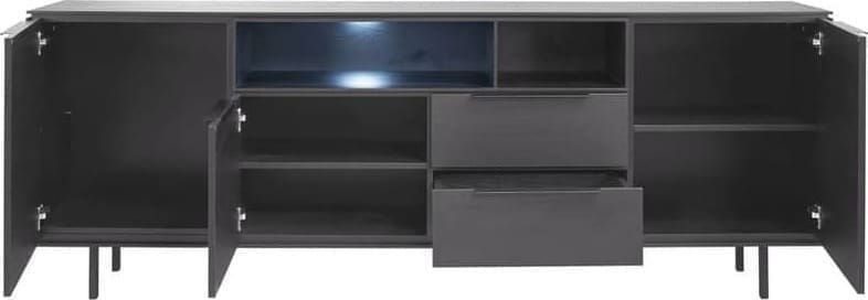 Pronto Wonen Dressoir Nero (220 cm) noir decor Zwart Dressoir