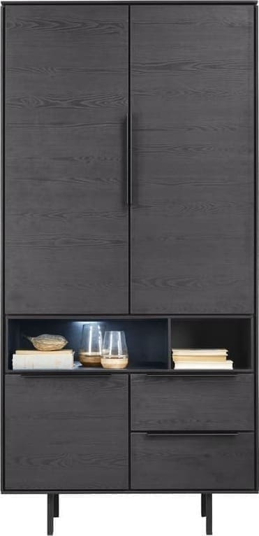 Pronto Wonen Opbergkast Nero (190 cm) noir decor Zwart Opbergkast