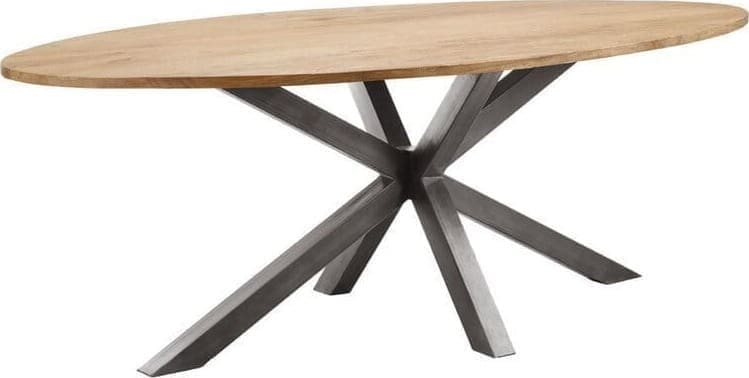 Pronto Wonen Ovale eettafel Mesola 230x115 mango natural Bruin|Naturel Eettafel