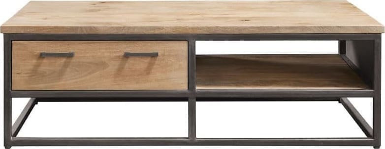 Pronto Wonen Salontafel Mesola (130 Cm) mango natural Bruin|Naturel Salontafel