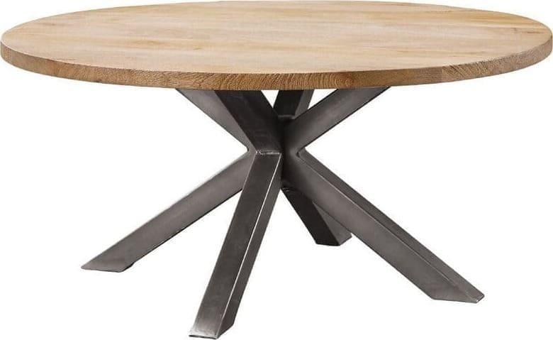Pronto Wonen Salontafel Mesola rond 90 mango natural Bruin|Naturel Salontafel