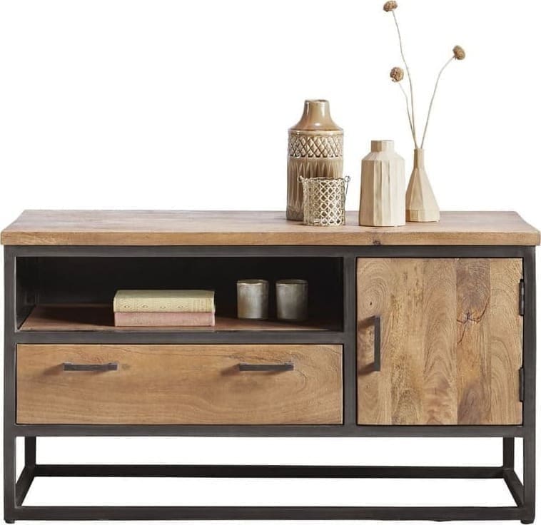 Pronto Wonen TV-meubel Mesola (112 Cm) mango natural Bruin|Naturel Tv-meubel|Tv-dressoir