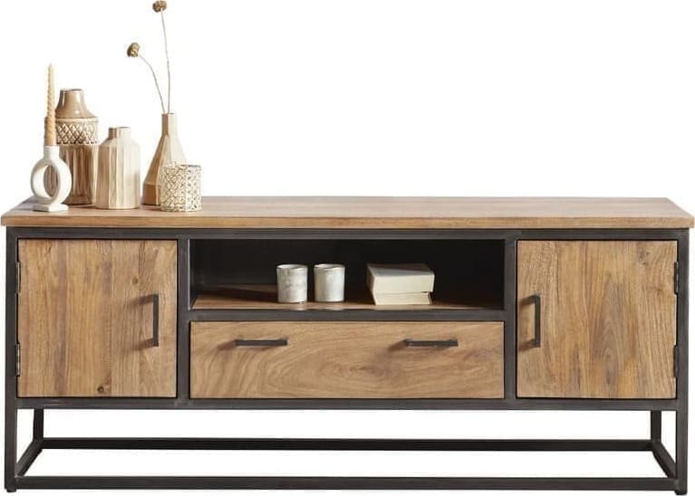 Pronto Wonen TV-meubel Mesola (150 Cm) mango natural Bruin|Naturel Tv-meubel|Tv-dressoir