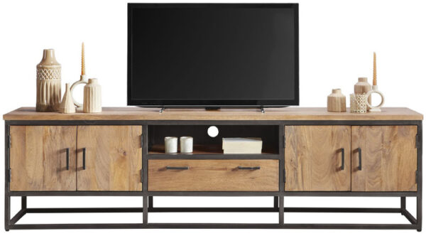 Pronto Wonen TV-meubel Mesola (220 Cm) mango natural Bruin|Naturel Tv-meubel|Tv-dressoir