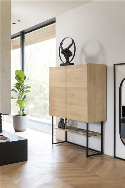 Xooon Carving lowboard 210 cm. - 4-deuren - castle black  Tv-meubel|Tv-dressoir