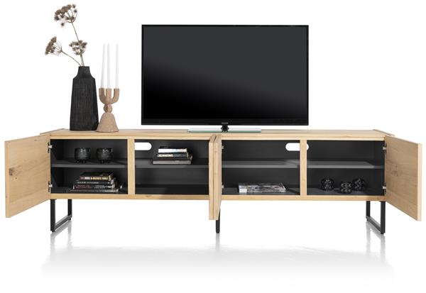Xooon Carving lowboard 210 cm. - 4-deuren - natural Naturel Tv-meubel|Tv-dressoir