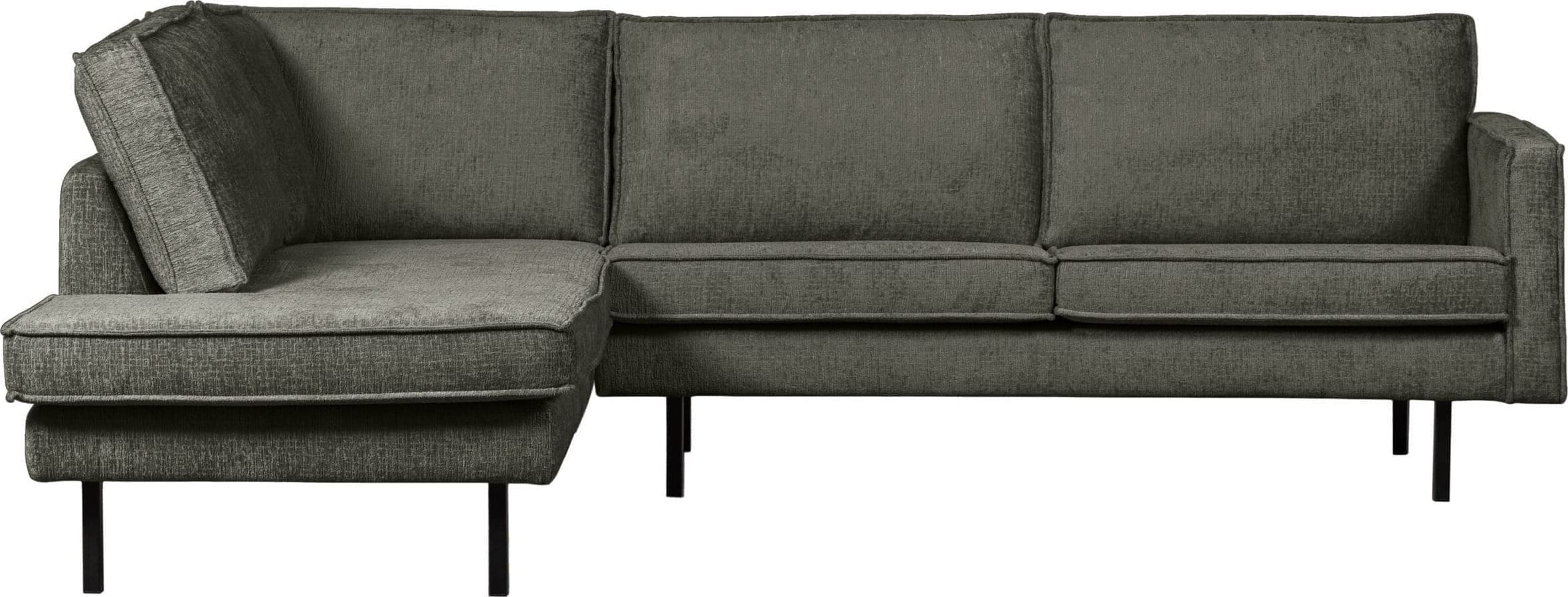 BePureHome Rodeo hoekbank links structure velvet frost Blauw Hoekbank