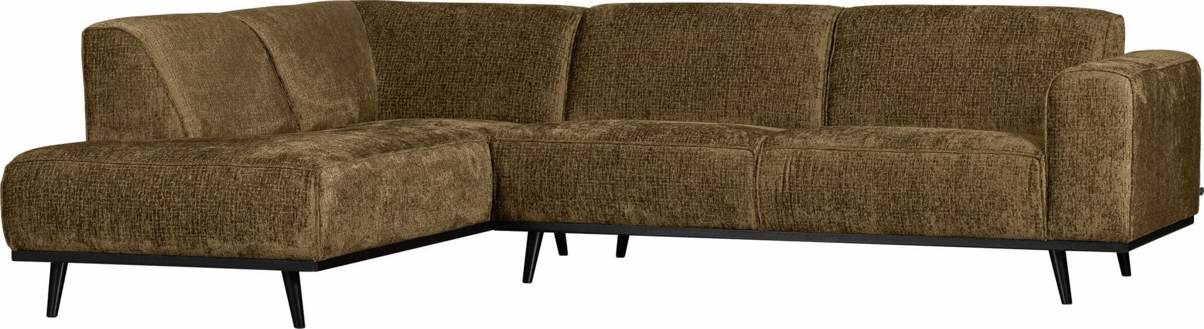 BePureHome Statement Hoekbank Links Structure Velvet Brass Messing Hoekbank