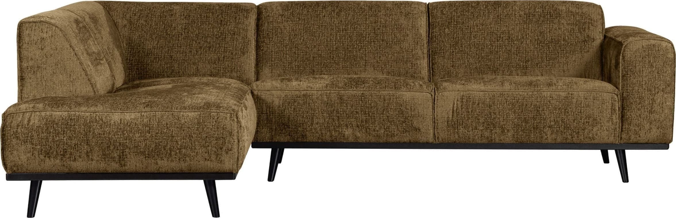 BePureHome Statement Hoekbank Links Structure Velvet Brass Messing Hoekbank